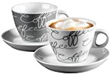Ritzenhoff & Breker 005776 Cornello Set de Tasses à Cappuccino 4 pièces Gris
