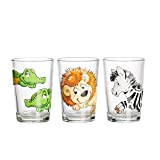 Ritzenhoff & Breker GmbH & Co. KG Happy Zoo Lot de 3 verres pour enfant Motif animaux Crocodile/zèbre/lion