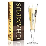 Ritzenhoff Champus Verre à champagne en cristal, en noir, doré et platine, 7,2 cm