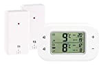 Rosenstein & Söhne thermomètre sans fil: Thermomètre numérique pour réfrigérateur et congélateur, 2 capteurs sans fil, blanche (thermomètre de réfrigérateur ...