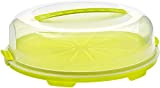 Rotho Fresh cloche à gâteau plate avec capuchon et poignée de transport, Plastique (PP) sans BPA, verte/transparente, (35.5 x 34.5 ...
