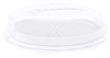Rotho Fresh cloche à gâteau plate avec capuchon et poignée de transport, Plastique (PP) sans BPA, blanc/transparent, (35.5 x 34.5 ...