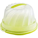 Rotho Fresh Conteneur à gâteaux pour Gugelhupf avec capot et poignée de transport, Plastique (PP) sans BPA, verte/transparente, (30.5 x ...