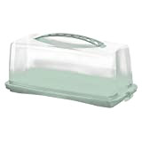 Rotho Fresh Récipient à gâteaux avec capuchon et poignée, Plastique (PP) sans BPA, turquoise/transparent, (36.0 x 16.5 x 16.5 cm)