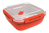 Rotho Memory Microwave Cuiseur à vapeur 1,7l avec tamis pour micro-ondes et cuiseur à vapeur, Plastique (PP) sans BPA, rouge/transparent, ...