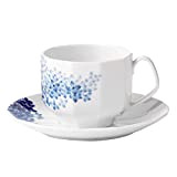 Royal Copenhagen Bloomst 1025331 Tasse avec soucoupe en porcelaine Blanc/bleu 22 cl 15 x 15 x 6,5 cm