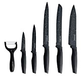 Royalty Line - Lot de 5 couteaux de cuisine + éplucheur recouvert de céramique avec manche foncé - RL-MB5 - ...