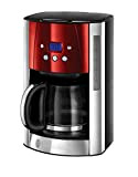 Russel Hobbs Machine à Café, Cafetière Filtre 1,8L Inox, 12 Tasses, Programmable, Auto-Nettoyante - Rouge 23240-56 Luna