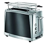 Russell Hobbs Toaster Grille-Pain, Cuisson Rapide, Contrôle Brunissage, Chauffe Viennoiserie - Gris 23221-56 Luna