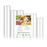 Sac Sous Vide Alimentaire - 6 Rouleau 15|2x20|2x25|28 x300cm, Sans BPA, Sac de Congelation Sous Vide, pour Conservation des Aliments ...