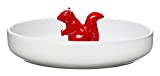 Sagaform 5017286 Assiette écureuil, Céramique, Blanc/Rouge, 22 x 22 x 13 cm,