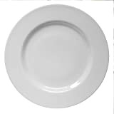 Saturnia Lot de 6 assiettes en porcelaine blanche série Ischia, fabriquées en Italie (6 assiettes plates de 26 cm)