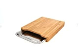 Schoberg Planche à découper avec bac de récupération | Planche en bois 35 x 24 x 4 cm | Planche ...