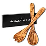 Schwertkrone Couverts à salade en bois d'olivier 30 cm