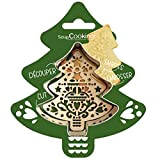 ScrapCooking - Kit Découpoir + Embosseur Bois Sapin - Emporte-Pièce Noël en Inox pour Biscuits en Relief - Moule Accessoires ...