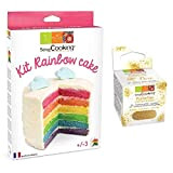 SCRAPCOOKING - Kit Rainbow Cake + Paillettes Alimentaires Dorées - Coffret Gâteau Arc-En-Ciel A Faire Soi-Même - DIY Pâtisserie Facile ...