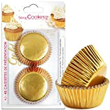ScrapCooking - Lot de 48 Caissettes Dorées pour Cupcakes & Muffins - Décorations Étuis Tasses en Papier pour Pâtisseries - ...