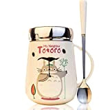 SENFEISM Tasse de Travail créative Grande capacité Belle Bande dessinée en céramique Mignon Totoro Amant Tasse à café Tasse Cadeau ...