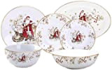 Service de table en porcelaine 26 pièces motifs père Noël