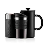 SET À CAFÉ BODUM - Cafetière à piston en acier inoxydable de 1 l, 8 tasses, mug de voyage à ...