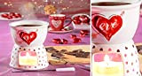 Set de Fondue à Chocolat pour 2 personnes motif «  Love » Cadeau Saint Valentin, anniversaire etc…