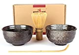 Set de thé matcha japonais Goodwei avec 2 bols à matcha en céramique