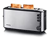 SEVERIN Grille-pain automatique 1 000 W, Toaster compact 1 fente jusqu'à 2 tranches, Grille-pain électrique avec réglage du degré de ...