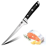 SHAN ZU Couteau à Filet 18cm, Couteau à Poisson Professionnel 7 Pouces, Couteau Filet de Sole Couteau à Fileter Poisson ...