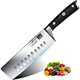 SHAN ZU Couteau de Cuisine Nakiri, Couteau à Légumes, Couteau Japonais de 16,5 cm, Couteau de Chef Professionnel en Acier ...