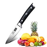SHAN ZU Couteaux à Fruits et Couteau Office Couteau Paring Couteau à Fruits 9.5cm Couteau de Cuisine Acier Inoxydable avec ...