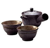 Shigaraki Pottery Sumi-iro Kyusu Théière et Yunomi