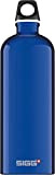 SIGG Traveller Dark Blue Bouteille réutilisable (1 L), Bouteille hermétique sans substances nocives, Bouteille en aluminium ultra-légère, Bleu Foncé