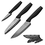SILBERTHAL Set de 3 Couteaux De Cuisine En Céramique - Couteau de Chef, Santoku Et d'Office - Tranchant Et Ergonomique