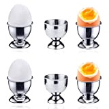 sinzau - Lot de 6 coquetiers en acier inoxydable - Set de supports pour œufs - Pour petit déjeuner et œufs ...