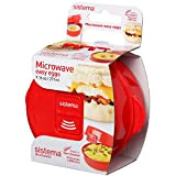 Sistema Micro-ondes Easy Eggs | Récipient alimentaire micro-ondes | 271 ml | sans BPA | Rouge