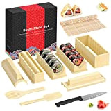 SKYSER Sushi Maker Kit 12 Pièces Outil de Sushi Making en Plastique avec 8 Formes Moule de Rouleau Riz à ...
