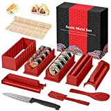 SKYSER Sushi Maker Kit 12 Pièces Outil de Sushi Making en Plastique avec 8 Formes Moule de Rouleau Riz à ...