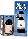 Slap Chop Slicer originale avec fromage Bonus Graty - Lames en acier inoxydable - Chopper légumes Gadget - Mini Chopper ...