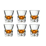 Smaier Lot de 6 verres à whisky en cristal sans plomb 300 ml pour cognac, martini, bourbon, cocktail, tequila,