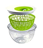 Snips Madame Butterfly - Centrifugeuse pour Salade, sans BPA, 100% fabriqué en Italie, Blanc et Vert, 4 L, 4 pièces