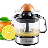 SOKANY Presse-agrumes électrique avec couvercle 0,7L, 45W, machine jus d'orange pour oranges e citrons (noir)
