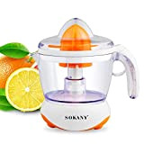 SOKANY Presse-agrumes électrique avec couvercle 0,7L, 45W, machine jus d'orange pour oranges e citrons (Orange 0,7L)
