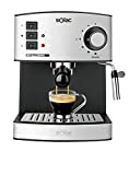 Solac CE4480 Espresso 19 - Machine à expresso 850W, 19 bars, Réservoir 1,2L, pour dosette et moulu, 2 tasses, arrêt ...