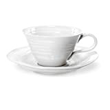 Sophie Conran pour Portmeirion Tasses à thé et Soucoupe, Porcelaine, Blanc, 17 x 17 x 7.5 cm