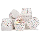 Spesh Lot de 50 Moule Muffins Papier Caissettes Cupcake Moule à Cupcake Mini Moule Jetable pour Mariage, Anniversaire, Noël(pois colorés)