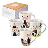 SPOTTED DOG GIFT COMPANY - Lot de 4 mugs en céramique - tasse à café/thé - idée cadeau pour femme/homme/ami ...
