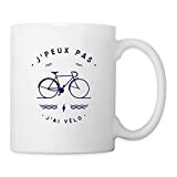 Spreadshirt® J'Peux Pas J'Ai Vélo Cyclisme Mug Blanc, blanc