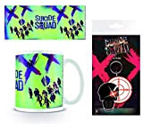 Suicide Squad, Face Tasse À Café Mug (9x8 cm) Et 1 Suicide Squad, Porte-Clés (15x7 cm)