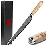 Sunlong Couteau à Filet de Poisson Sashimi 10 Pouces - VG10 Super Steel Japonais Couteau à découper en Bois de ...