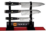 Super Gou Ypsilon Yaxell Lot de 3 couteaux Damas avec support
